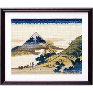 オリムパス オリムパス クロスステッチ 刺しゅうキット 北斎画 富嶽三十六景 甲州犬目峠 ベージュ 7138