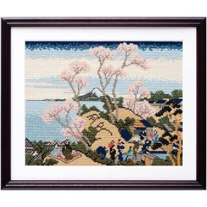 オリムパス オリムパス クロスステッチ 刺しゅうキット 北斎画 富嶽三十六景 東海道品川御殿山ノ不二 ベージュ 7139