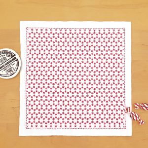 オリムパス オリムパス 刺し子キット 一目刺しの花ふきん 角亀甲つなぎ 白 303