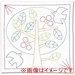 オリムパス オリムパス 刺し子キット 北欧モチーフの花ふきん ツリー OLY-SK328