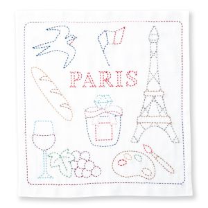 オリムパス オリムパス 刺し子キット 世界を旅する花ふきん PARIS 388