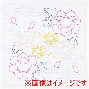 オリムパス オリムパス 刺し子ふきんキット 春霞の牡丹 SK-491