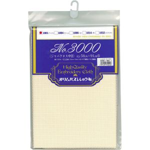 オリムパス オリムパス 刺しゅう布 約 91×50cmカット No.3000 ジャバクロス中目 ベージュ 1001