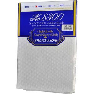 オリムパス オリムパス 刺しゅう布 約 91×50cmカット No.8300 インディアンクロス 白 1006