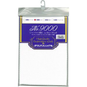 オリムパス オリムパス 刺しゅう布 約 91×50cmカット No.9000 ジャバクロス粗目 白 1006