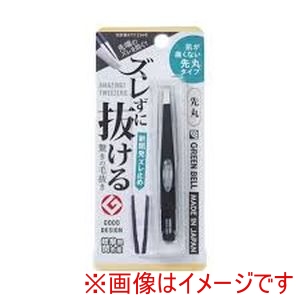 グリーンベル グリーンベル 驚きの毛抜き 先丸 ブラック 95mm GT-234