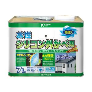 カンペハピオ KANSAI カンペハピオ 水性シリコン外かべ用 白 7L