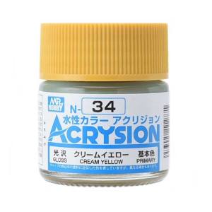 GSIクレオス ミスターホビー N34 新水性カラー アクリジョンカラー クリームイエロー GSI クレオス