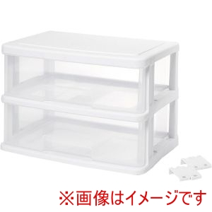 サンコープラスチック サンコープラスチック 小物収納2段 ストッキーSC200 WH