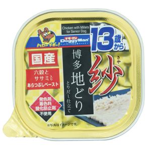 ドギーマンハヤシ DoggyMan ドギーマン 紗 博多地どり 13歳から用 六穀とササミ入り 100g