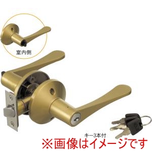 マツ六 マツ六 7010172 リフォーム用レバーハンドル錠 鍵付間仕切錠 鍵付個室用