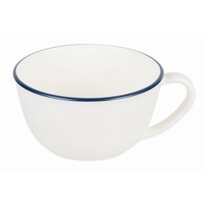 パール金属 Pearl パール金属 渕彩 クリーンコート スープカップ ホワイト & ネイビー K-6339