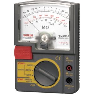 三和電気計器 サンワ SANWA サンワ PDM5219S アナログ絶縁抵抗計 500V 250V 125V  三和電気計器 SANWA