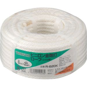 トラスコ TRUSCO トラスコ ビニロンロープ 金剛打 線径6mm×長さ20m R-620K