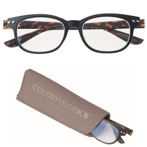 名古屋眼鏡 名古屋眼鏡 カラフルック 5561 +1.50 ブラック/デミ ブルーライトカット 老眼鏡 シニアグラス