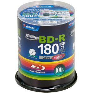 バーベイタム Verbatim バーベイタム VBR130RP100SV4 BD-R 25GB 100枚 6倍速 ブルーレイディスク Verbatim